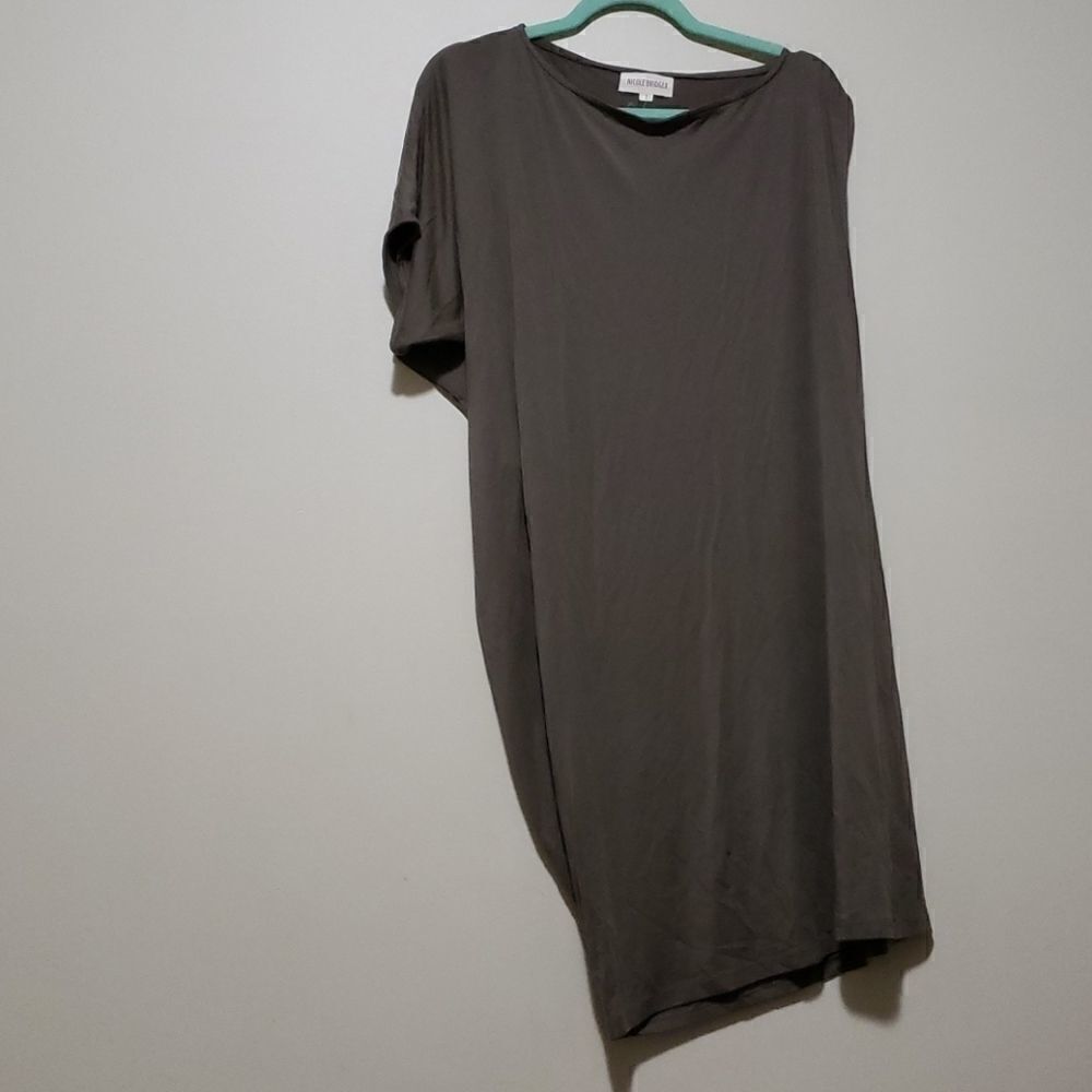 Slow FASHION NICOLE BRIDGER made in Vancouver green dress tunic size 2